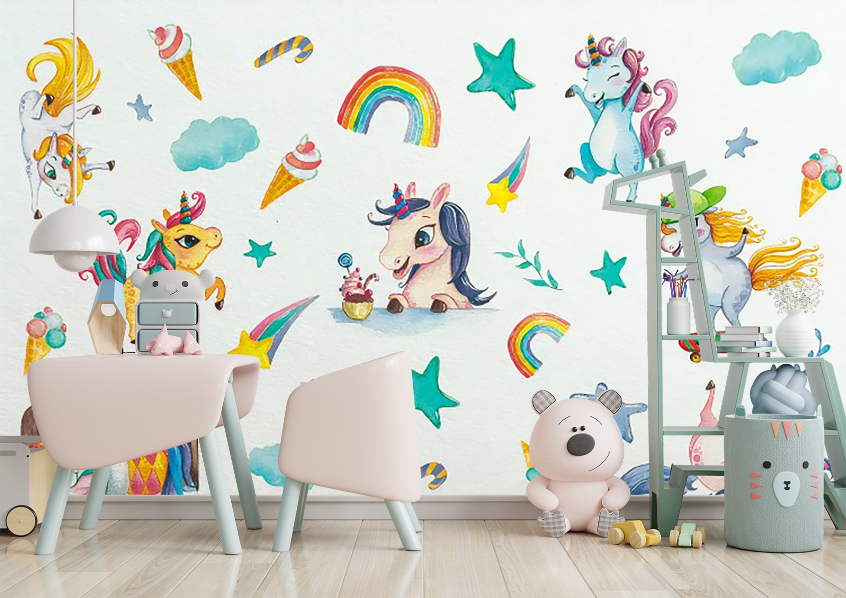 Unicorn%20Çocuk%20Odası%20Duvar%20Kağıdı