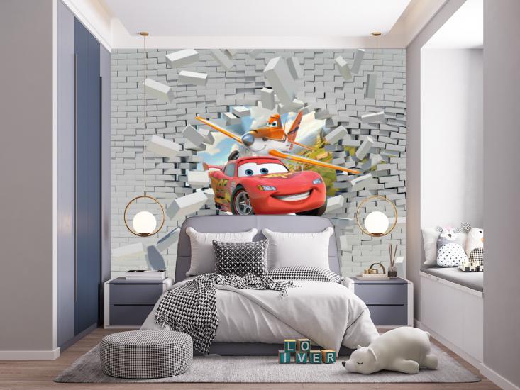 Şimşek McQueen Çocuk Odası Duvar Kağıdı |  Gece Kids Room| Çocuk Odası Dekorasyonu