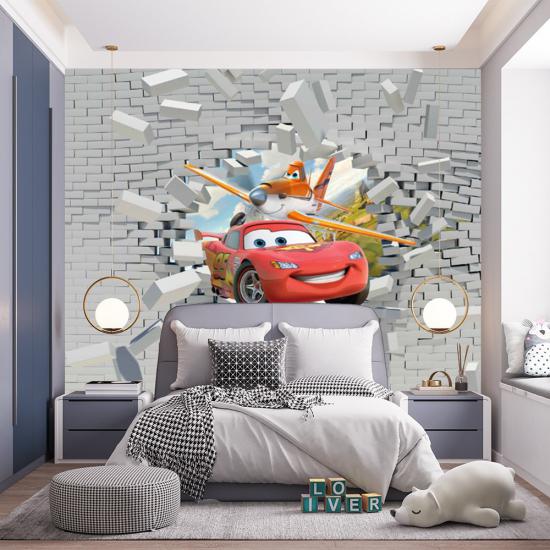 Şimşek McQueen Çocuk Odası Duvar Kağıdı |  Gece Kids Room| Çocuk Odası Dekorasyonu