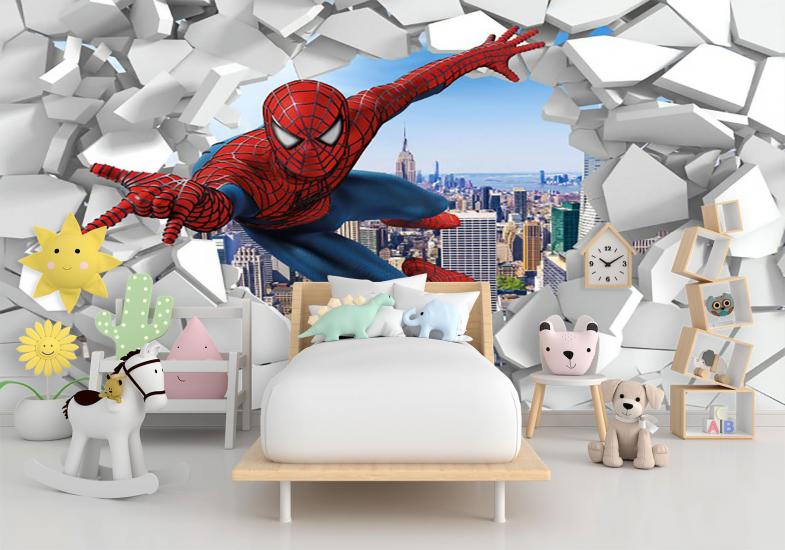 Spiderman Çocuk Odası Duvar Kağıdı |  Gece Kids Room| Çocuk Odası Dekorasyonu