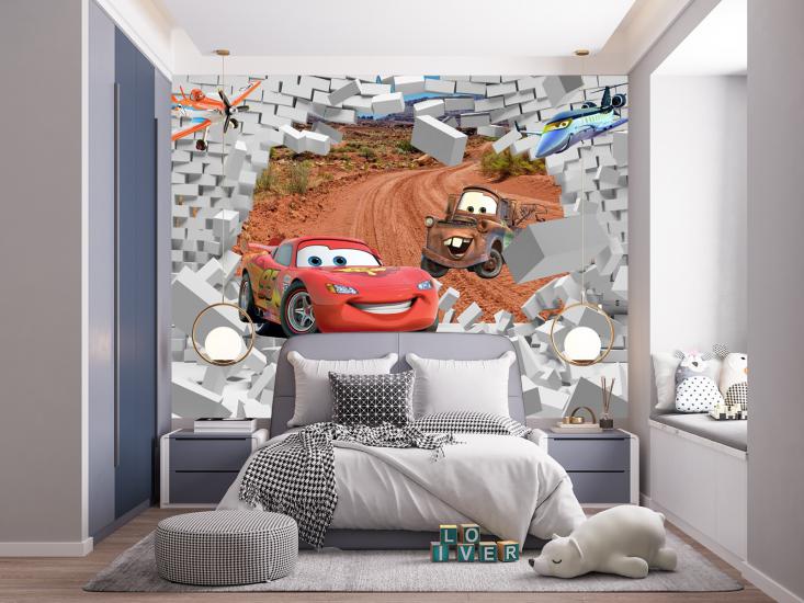 Şimşek Mcqueen Çocuk Odası Duvar Kağıdı |  Gece Kids Room| Çocuk Odası Dekorasyonu