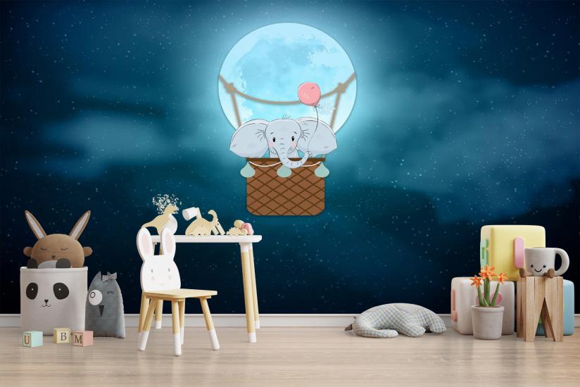 Ay Işığı Çocuk Odası Duvar Kağıdı |  Gece Kids Room| Çocuk Odası Dekorasyonu