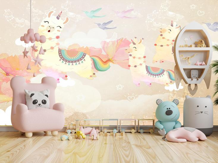 Unicorn Çocuk Odası Duvar Kağıdı |  Gece Kids Room| Çocuk Odası Dekorasyonu