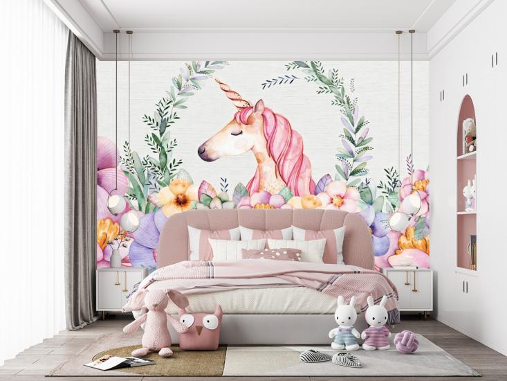 Unicorn Çocuk Odası Duvar Kağıdı |  Gece Kids Room| Çocuk Odası Dekorasyonu