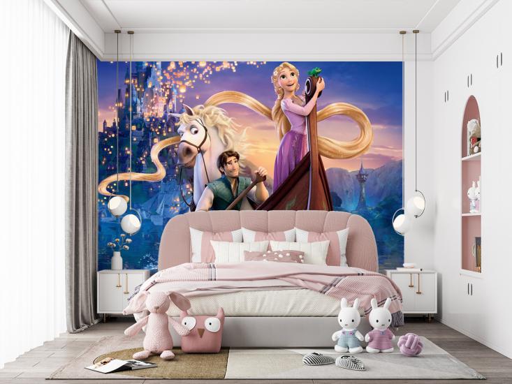 Rapunzel Çocuk Odası Duvar Kağıdı |  Gece Kids Room| Çocuk Odası Dekorasyonu