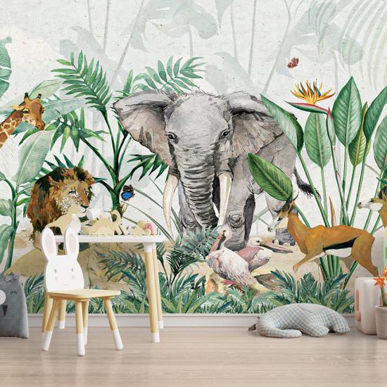 Safari Çocuk Odası Duvar Kağıdı |  Gece Kids Room| Çocuk Odası Dekorasyonu