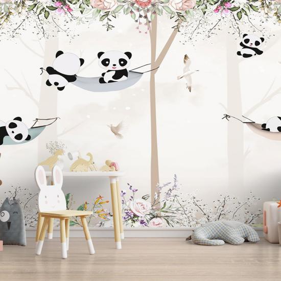 Panda Çocuk Odası Duvar Kağıdı |  Gece Kids Room| Çocuk Odası Dekorasyonu