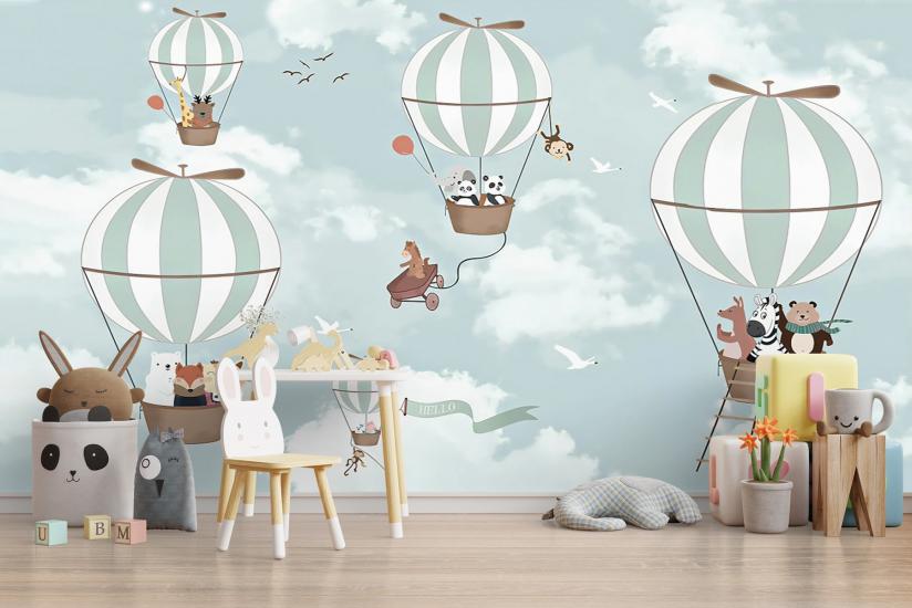 Balon Çocuk Odası Duvar Kağıdı |  Gece Kids Room| Çocuk Odası Dekorasyonu