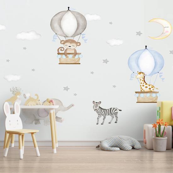 Balon ve Hayvanlar Çocuk Odası Duvar Kağıdı |  Gece Kids Room| Çocuk Odası Dekorasyonu